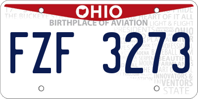 OH license plate FZF3273