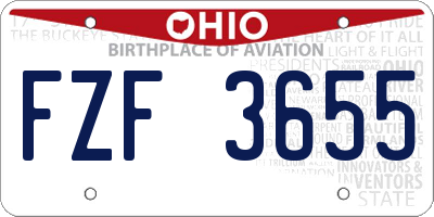 OH license plate FZF3655