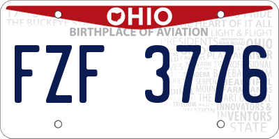 OH license plate FZF3776