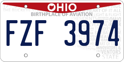 OH license plate FZF3974