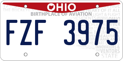 OH license plate FZF3975