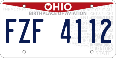 OH license plate FZF4112