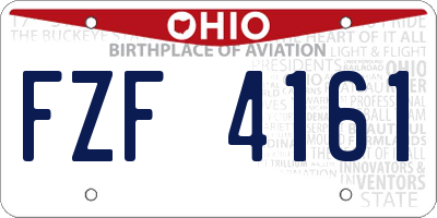OH license plate FZF4161