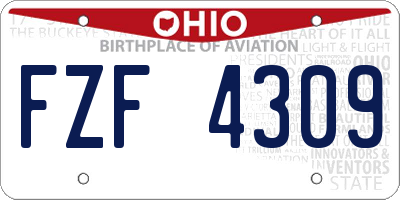 OH license plate FZF4309