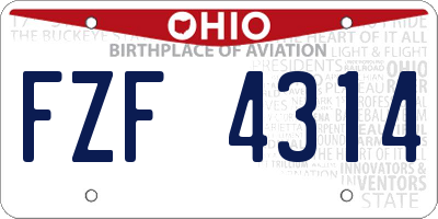 OH license plate FZF4314