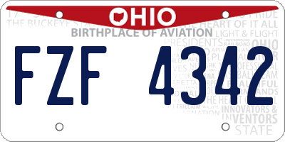 OH license plate FZF4342