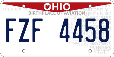 OH license plate FZF4458