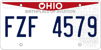 OH license plate FZF4579