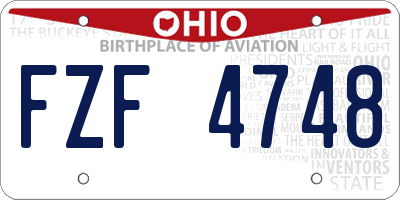 OH license plate FZF4748