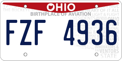 OH license plate FZF4936