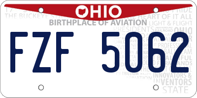 OH license plate FZF5062