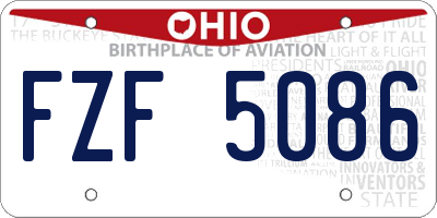 OH license plate FZF5086