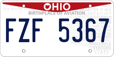 OH license plate FZF5367