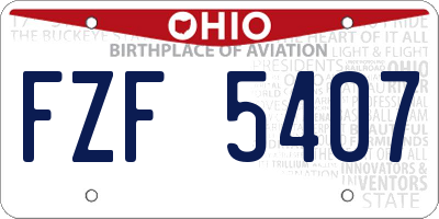 OH license plate FZF5407