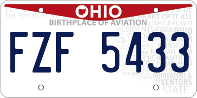 OH license plate FZF5433