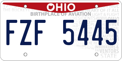 OH license plate FZF5445