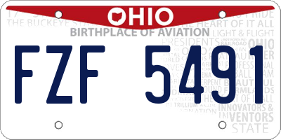 OH license plate FZF5491