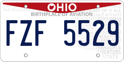 OH license plate FZF5529