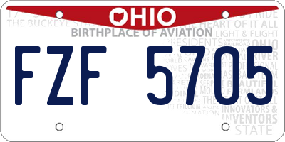 OH license plate FZF5705