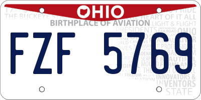 OH license plate FZF5769
