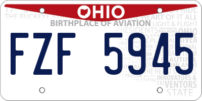 OH license plate FZF5945