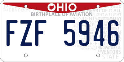 OH license plate FZF5946