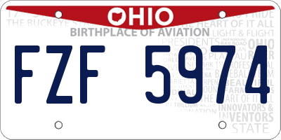 OH license plate FZF5974