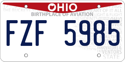 OH license plate FZF5985