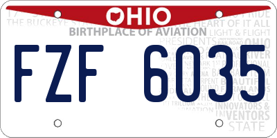 OH license plate FZF6035