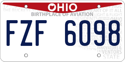 OH license plate FZF6098