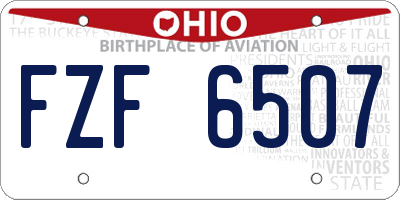 OH license plate FZF6507