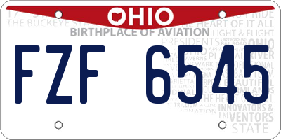 OH license plate FZF6545