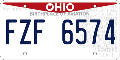 OH license plate FZF6574