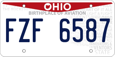 OH license plate FZF6587