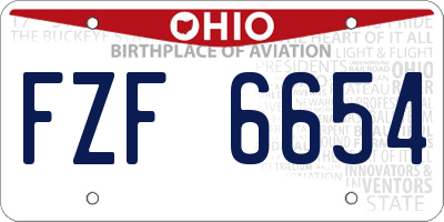 OH license plate FZF6654
