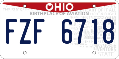 OH license plate FZF6718