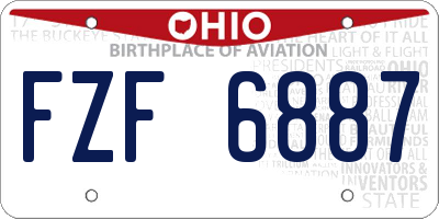 OH license plate FZF6887