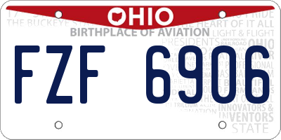 OH license plate FZF6906