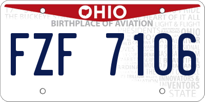 OH license plate FZF7106