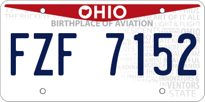 OH license plate FZF7152