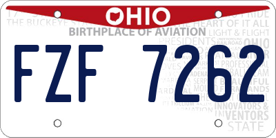 OH license plate FZF7262