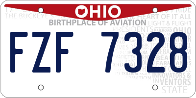 OH license plate FZF7328