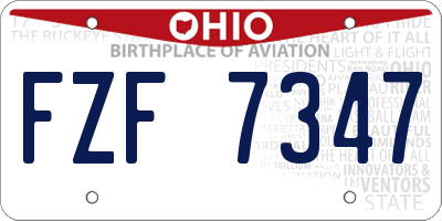 OH license plate FZF7347