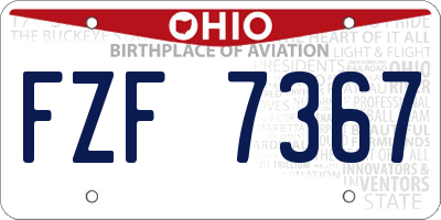 OH license plate FZF7367