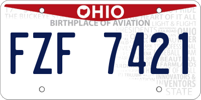 OH license plate FZF7421