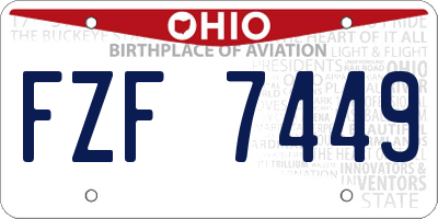 OH license plate FZF7449