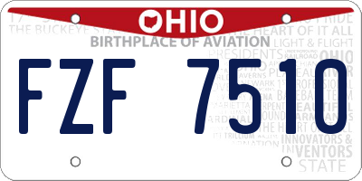OH license plate FZF7510