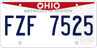 OH license plate FZF7525
