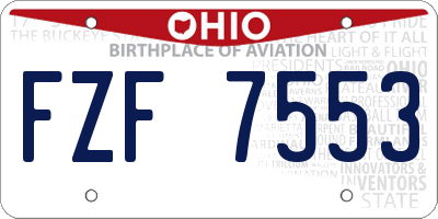 OH license plate FZF7553