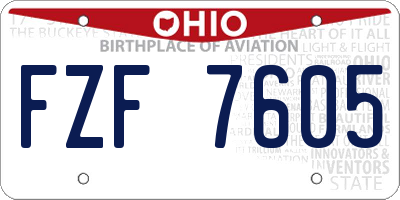 OH license plate FZF7605